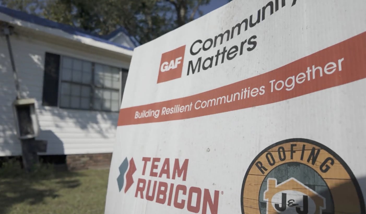 GAF Community Matter and Team Rubicon provide storm protection in Georgia. 